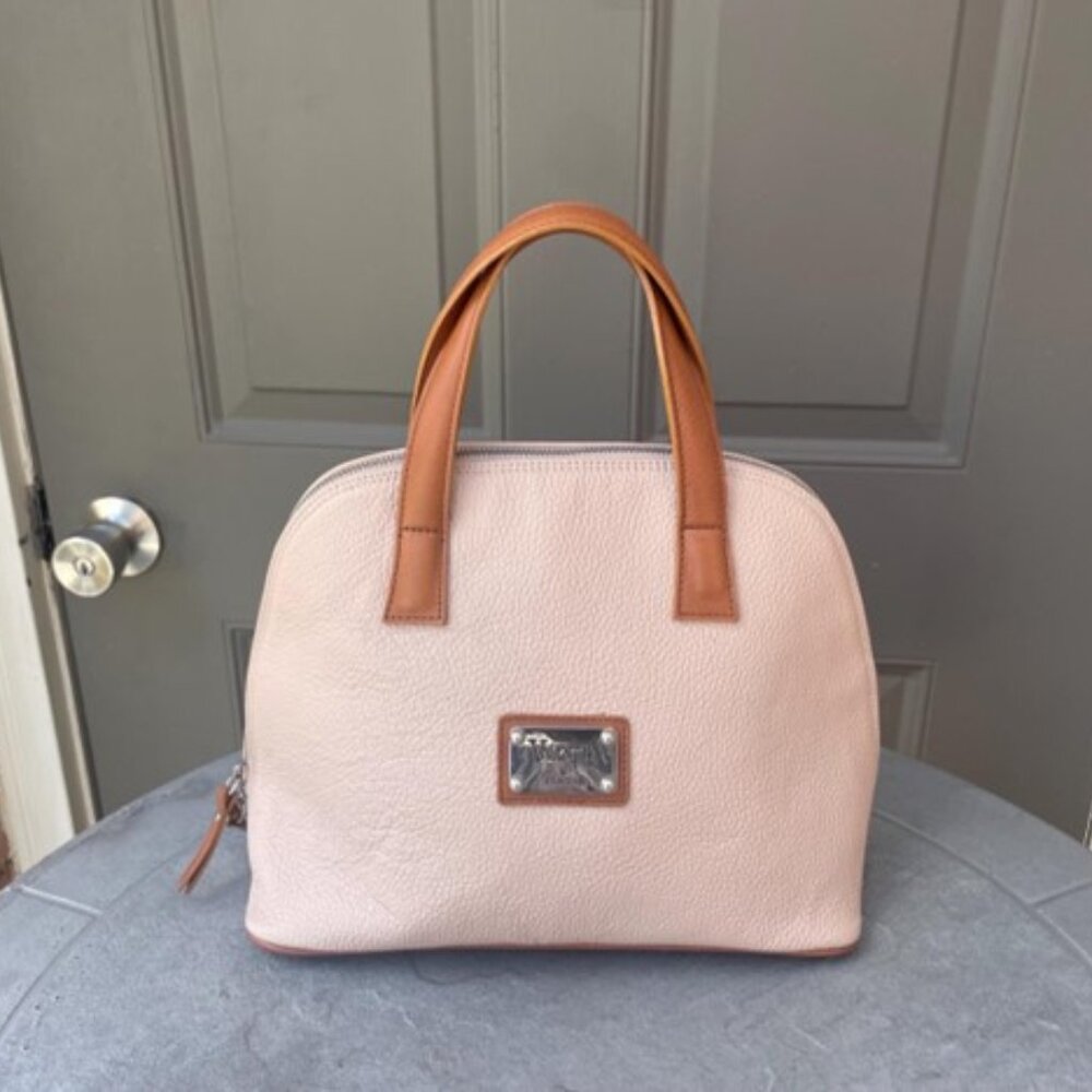Valentina Italia Dull Pink Beige Domed Genuine Leather Tote Bag